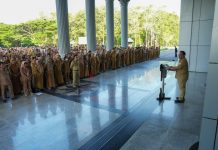 Pj Gubernur Sultra Pimpin Apel Pagi Perdana di Awal 2024