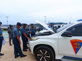 Lanal Kendari Gelar Apel Cek Kesiapan Kendaraan Dinas