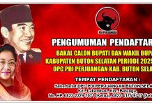 PDIP Busel Mulai Buka Penjaringan Calon Bupati dan Wakil Bupati Template pengumuman Pendaftaran Calon Bupati dan Wakil Bupati Busel. (Istimewa)