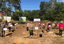 Peringatan HUT Bhayangkara ke-78, Polda Sultra Lakukan Penanaman Pohon